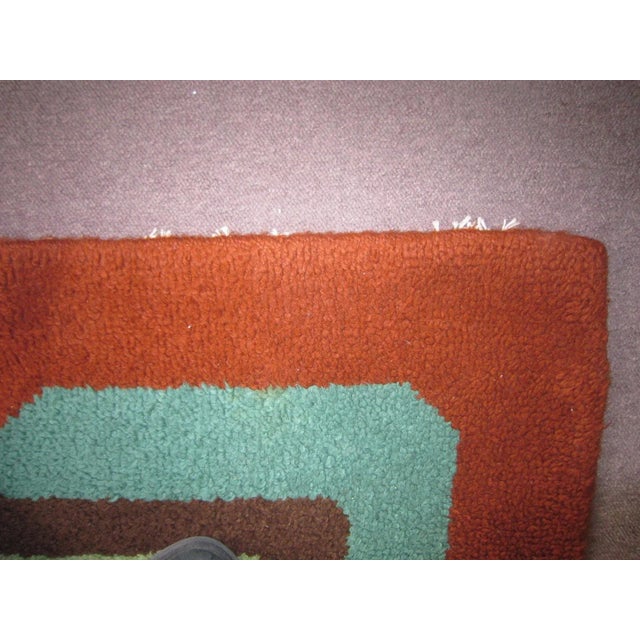 1950s Belgian Geometric Design Rug-5′8″ × 6′6″ For Sale - Image 11 of 13