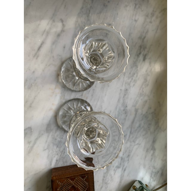 Antique Finely Cut Crystal Candlesticks a Pair For Sale - Image 11 of 11
