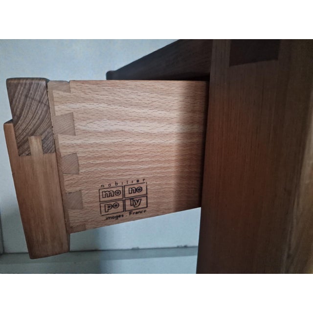 Monopoly Regain Style Elm Bedside Table, 1980s For Sale - Image 9 of 10