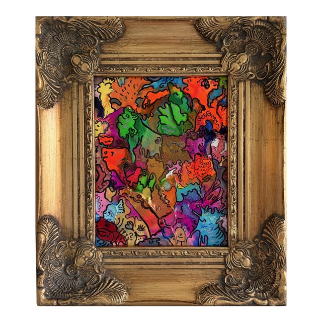 Original Abstract Painting Serg Graff "Beautiful Chaos" Surreal Fantasy, Coa For Sale