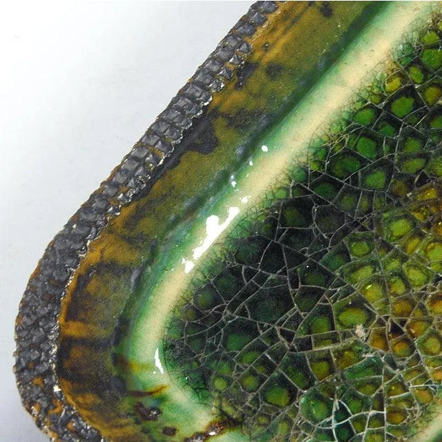 Green Brutalist Ceramic Dish from Agu Reuver Holland, 1960s For Sale - Image 8 of 11