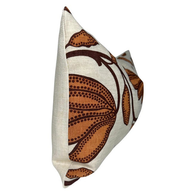 Traditional Desert Floral Pillow Cover in Ochre, 12x20 Pillow For Sale - Image 3 of 4