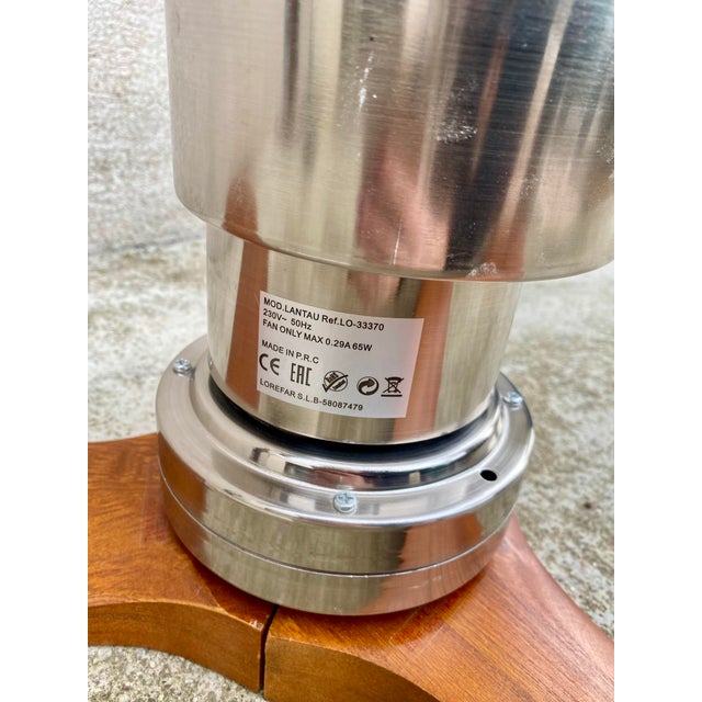 Faro Lantau Brown/Chrome Ceiling Fan with Remote Control, Propeller/Airplane Blade Style, 1980s For Sale - Image 6 of 13