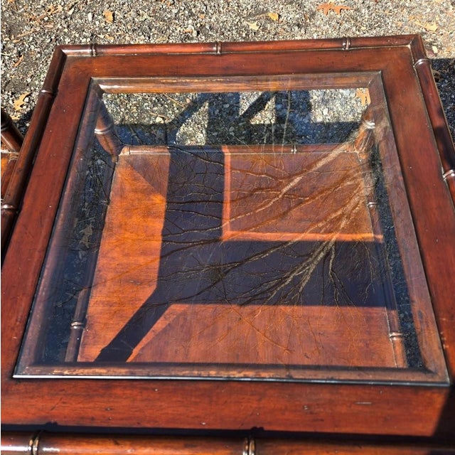 Late 20th Century Tommy Bahama Wooden Wicker Side Tables For Sale - Image 11 of 11