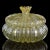 Beautiful and elegant, vintage Murano hand blown gold flecks Italian art glass vanity jewelry or powder box. The piece is...