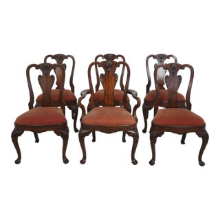 Set of 6 Maitland Smith Georgian-Style Mahogany Dining Chairs For Sale