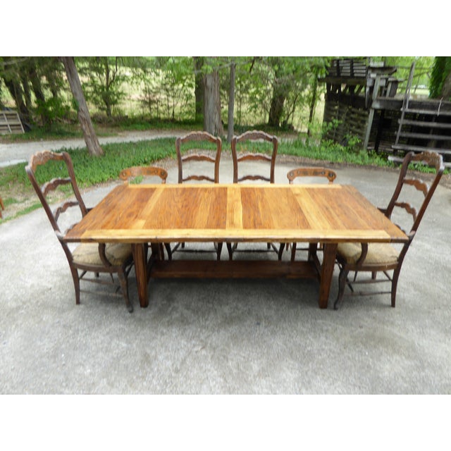 Chestnut 1800's Chestnut Country Tbl. Seat 8- 10 at 84'' X 42'' Fabulous ! For Sale - Image 8 of 15