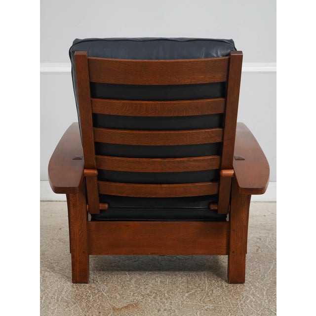 Stickley Stickley Mission Oak Morris Chair & Ottoman For Sale - Image 4 of 18