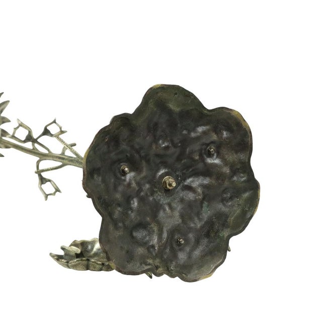 Large Sunflower Ashtray in Silver-Plated Bronze from S. Agudo, 1950s For Sale - Image 14 of 18