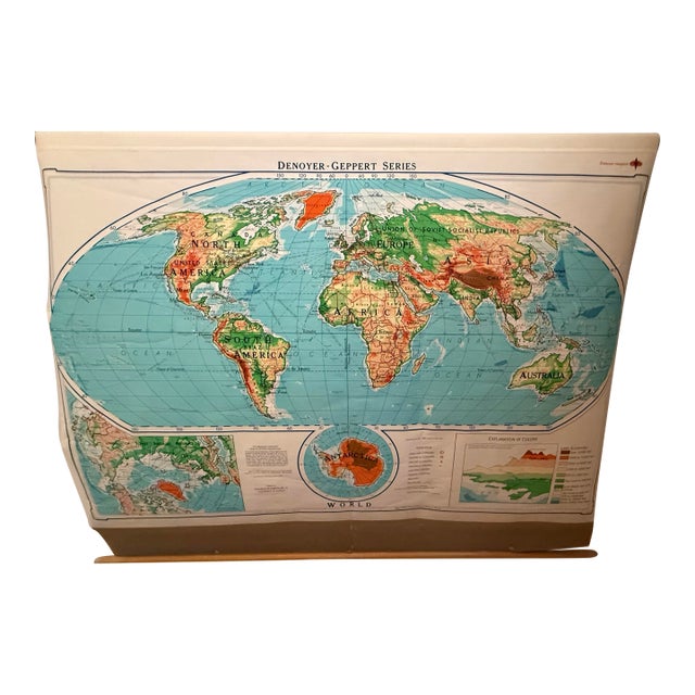 Denoyer Geppert World Map For Sale