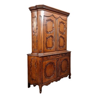 Louis XV Style Curved Walnut Cabinet, 1920s For Sale