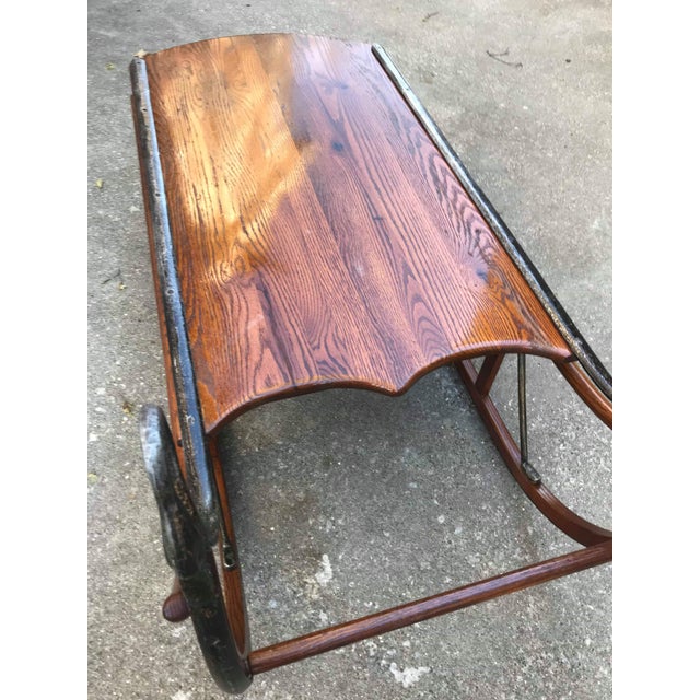 MidCentury Modern Tell City Chair Co. Oak Sled Coffee Table Chairish