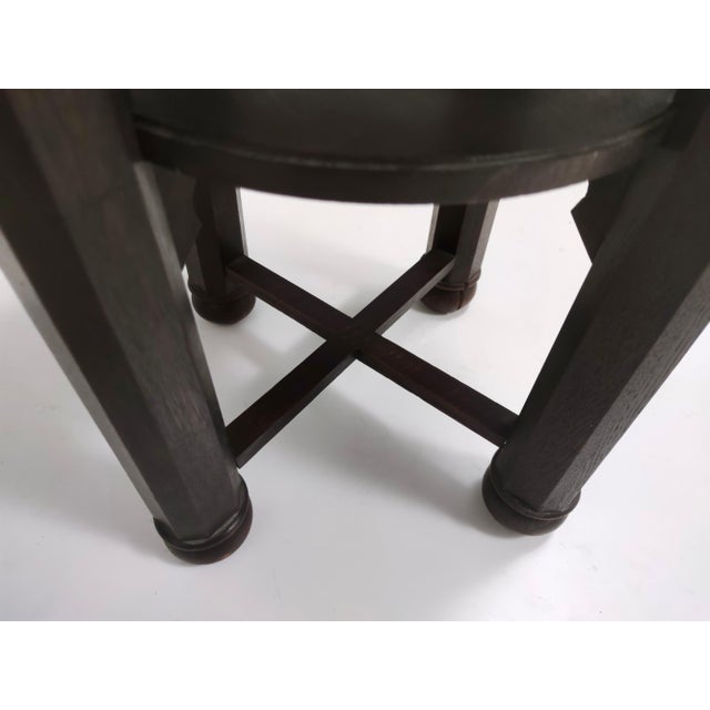 Secessionist Coffee Table with Shelf and Round Brass Top from Durmast, Austria, 1920s For Sale - Image 9 of 11