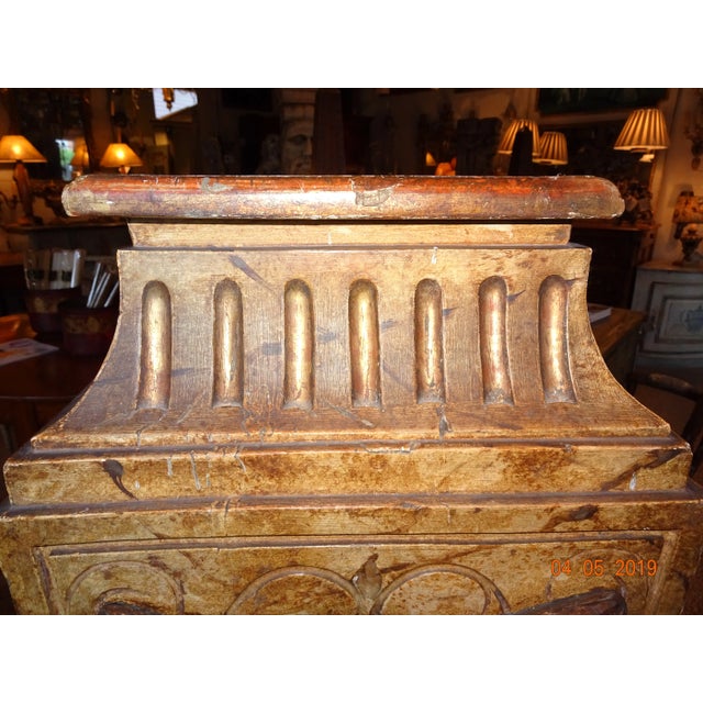 19th Century French Gilt & Painted Pedestal For Sale - Image 11 of 13