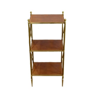 Small Brass Shelving with 3 Trays from Maison Jansen, 1970s For Sale
