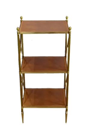 Small Brass Shelving with 3 Trays from Maison Jansen, 1970s
