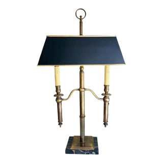 Brass French Directoire Style Bouillotte Tole Table Lamp For Sale