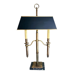 Brass French Directoire Style Bouillotte Tole Table Lamp