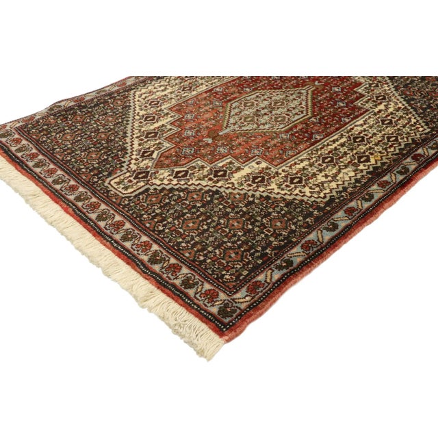 Vintage Persian Sanadaj Accent Rug, Kitchen, Foyer or Entry Rug 02'05 x 03'05. This hand knotted wool vintage Persian...