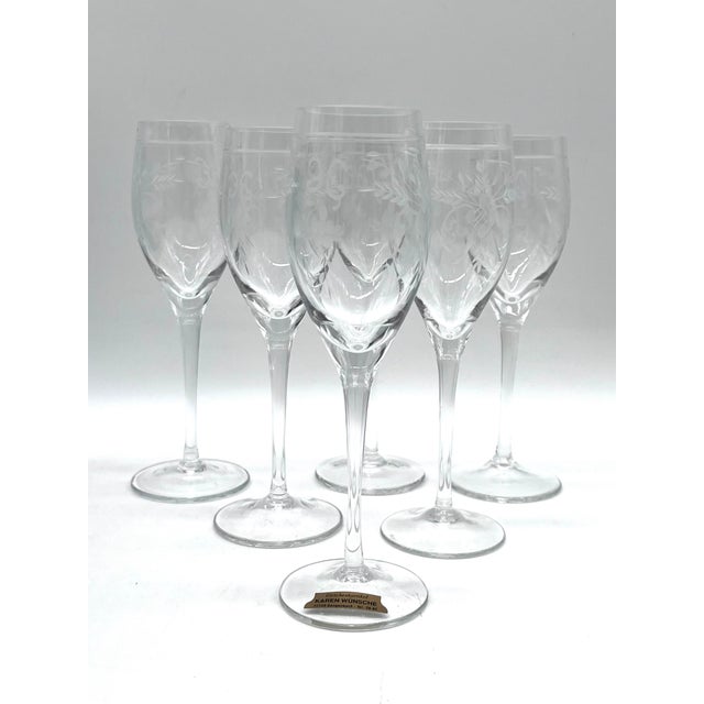 Antique 19th Century Lead Crystal Hand-Cut Sherry Goblets, England, Set of 6 For Sale - Image 10 of 16