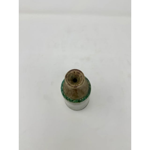 Olive 2000s Small Glazed Ceramic Vase For Sale - Image 8 of 10