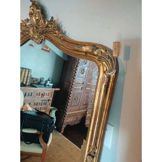 Antique French Napoleon III Gilt Mirror For Sale - Image 10 of 12