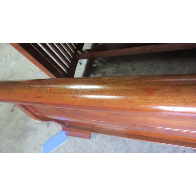 1980s Stickley Sleigh Bed Queen Cherry Designer Designer For Sale - Image 9 of 9