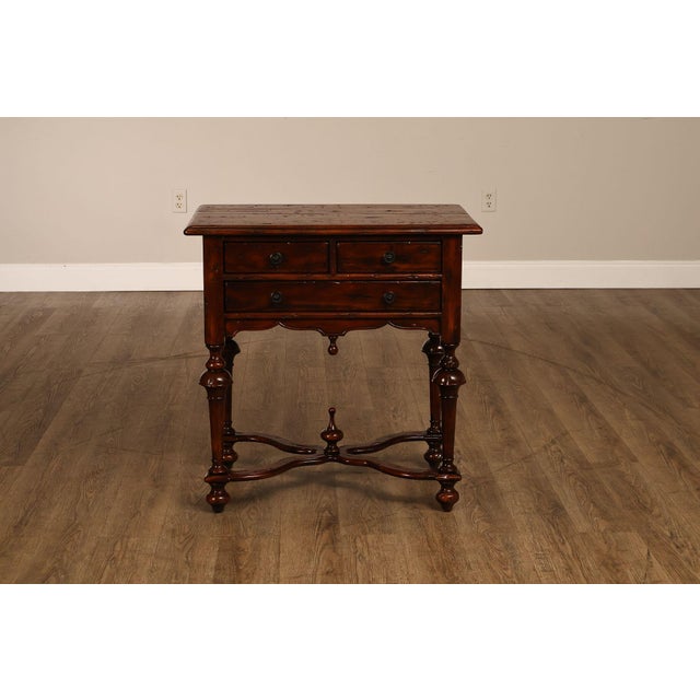Theodore Alexander Castle Bromwich Antiqued Wood Lowboy End Table For Sale - Image 13 of 18