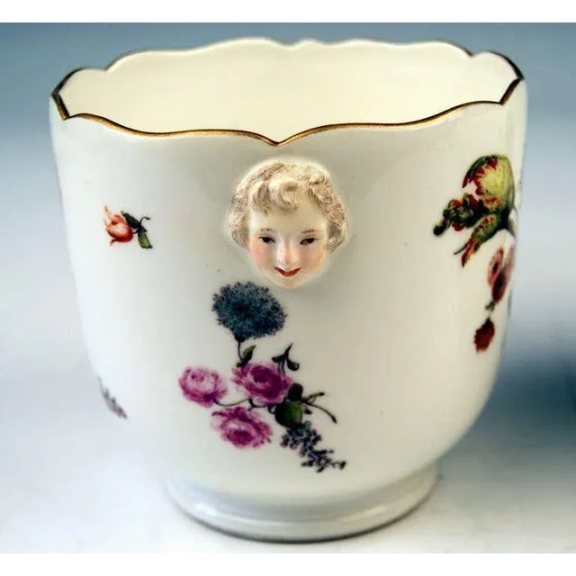 Meissen gorgeous pair of cachepots / planters stunningly decorated with flower blossoms, made in rococo period / circa...