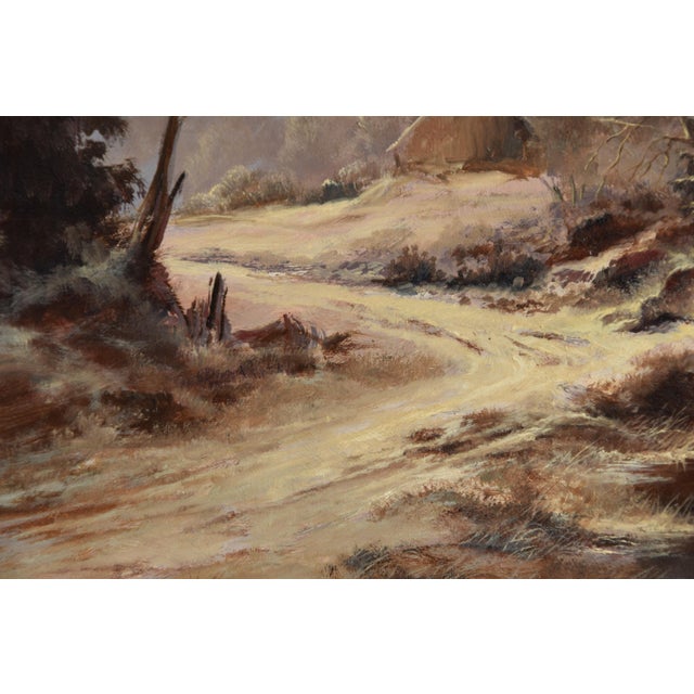 Hermann Dieste, Winter Forest Landscape, 1980s, Oil, Framed For Sale - Image 7 of 12