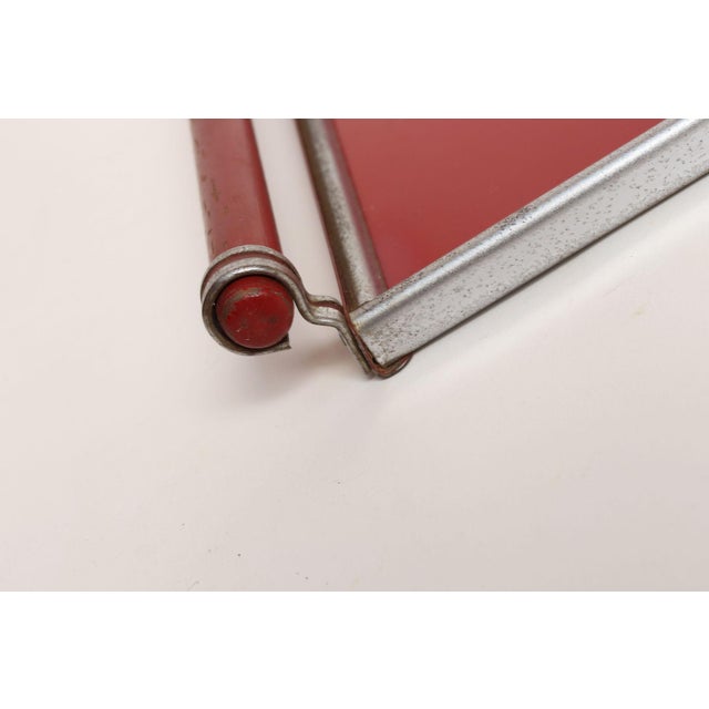 American Art Deco Chrome, Glass, Red Laminate and Painted Wood Tray For Sale - Image 12 of 18