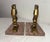 Vintage Heavy Pair Modernist Mid Century Modern Bronze Marble Figural Bookends For Sale - Image 10 of 12