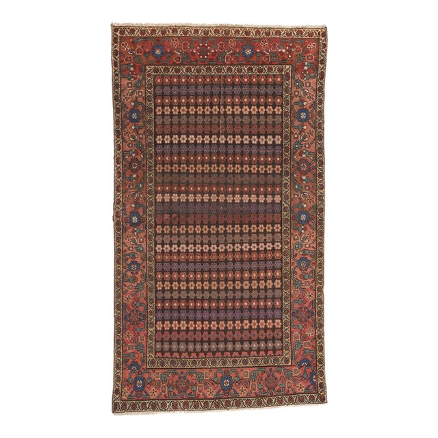 Early 20th Century Antique Persian Hamadan Rug - 04'10 X 08'09 For Sale