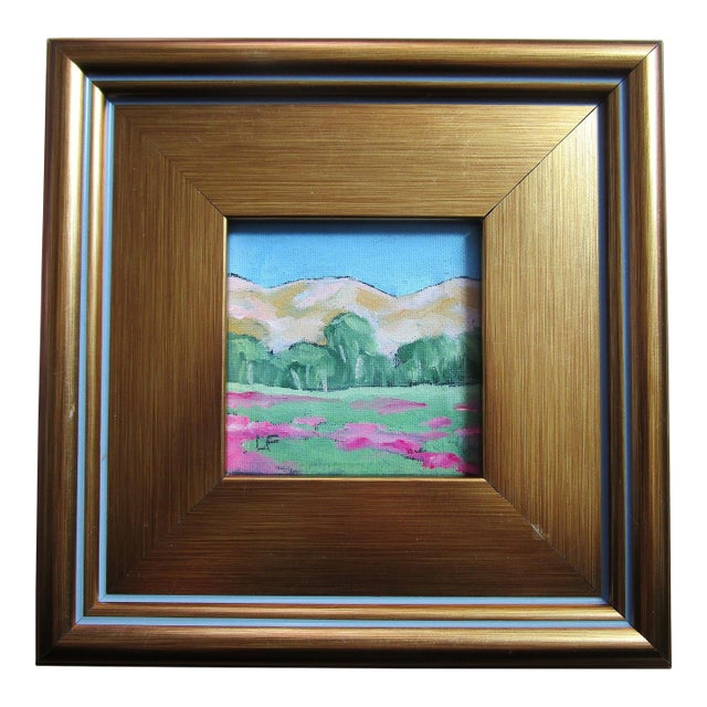 Framed 4x4 California Valley Lynne French Landscape O/C For Sale