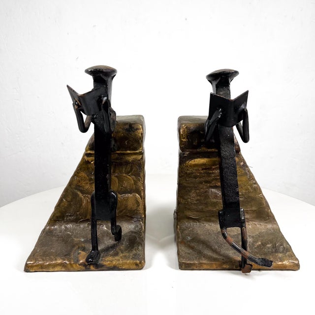 1968 Modernist Sculptural Railway Spike Bookends For Sale - Image 10 of 10