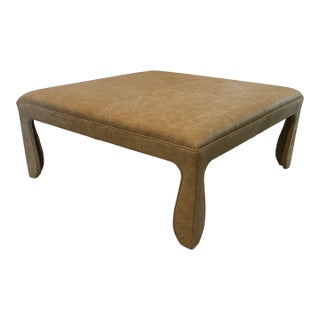 Large Square Leather Gidget Ottoman For Sale