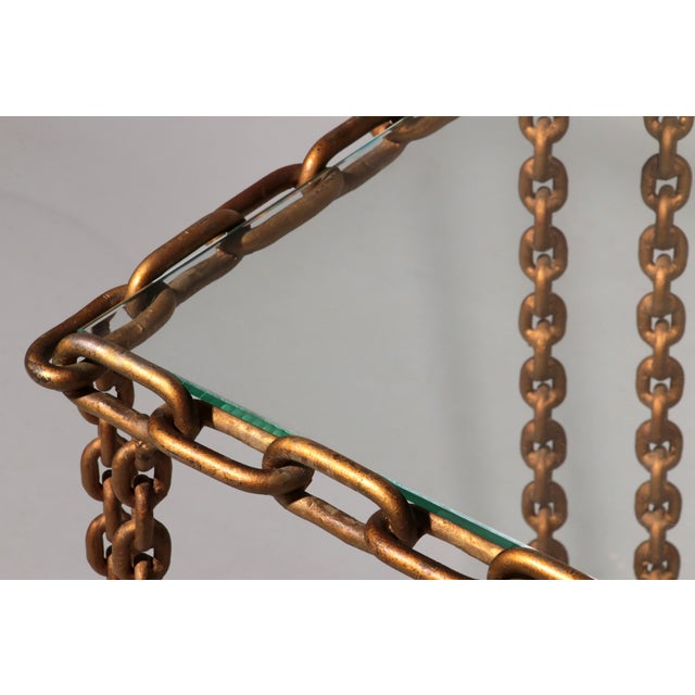 Boho Chain Side Table Industrial Elegance,1970 For Sale - Image 6 of 10