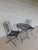 Late 20th Century Vintage French Style Wrought Iron Outdoor Dining Bistro 3 Piece Set "A" For Sale - Image 5 of 14