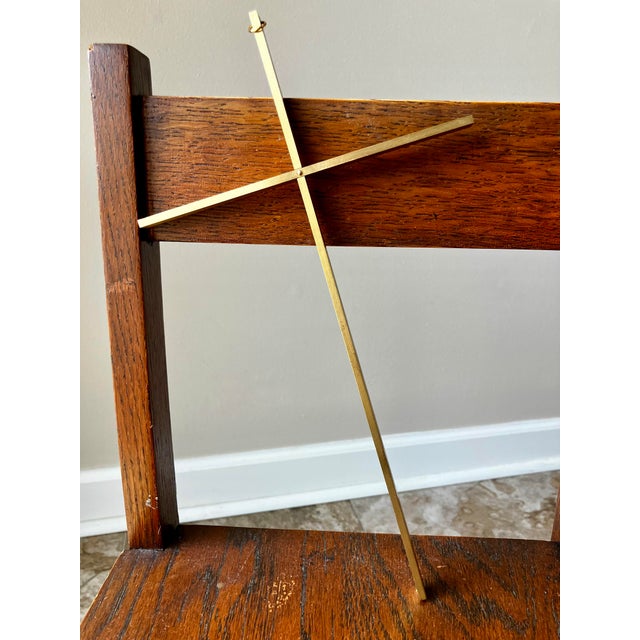 Brass Mid-Century Minimalist Solid Brass Wall Cross For Sale - Image 8 of 13