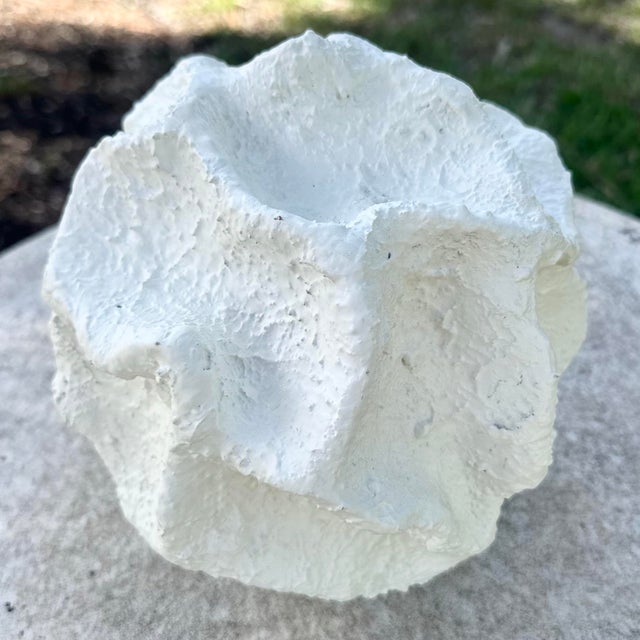 Minimalist Abstract Textured Spherical Plaster Sculpture For Sale - Image 4 of 6