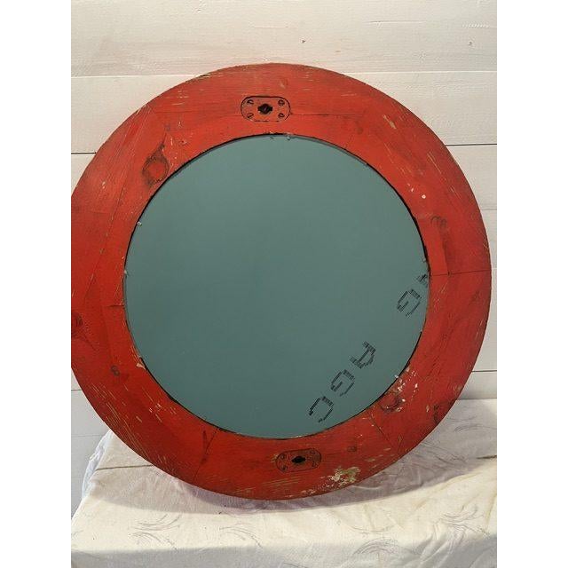 Vintage Industrial Wooden Mirror in Negative Molds, 1930 For Sale - Image 6 of 8