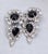 1990s Vintage Signed Marie Ferre Rhodium Plated Faux-Onyx & Clear Rhinestone Chandelier Clip Earrings-2 Pieces For Sale - Image 5 of 8