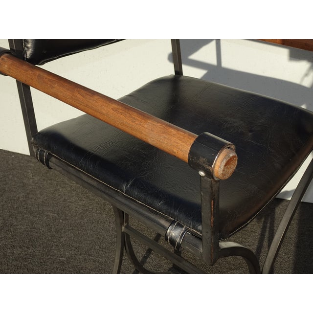 Set of Three Vintage Cleo Baldon Style Mid Century Modern Black Barstools For Sale - Image 11 of 17