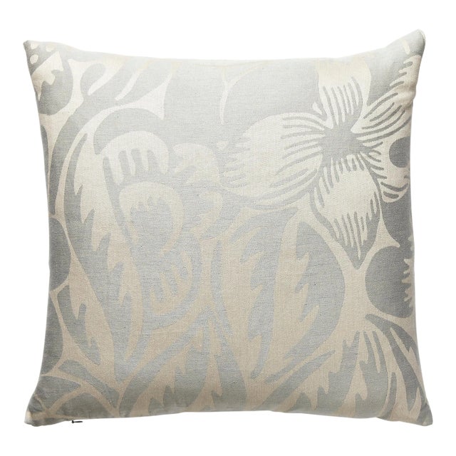 The House of Scalamandré Deco Flower Pillow, Mineral For Sale