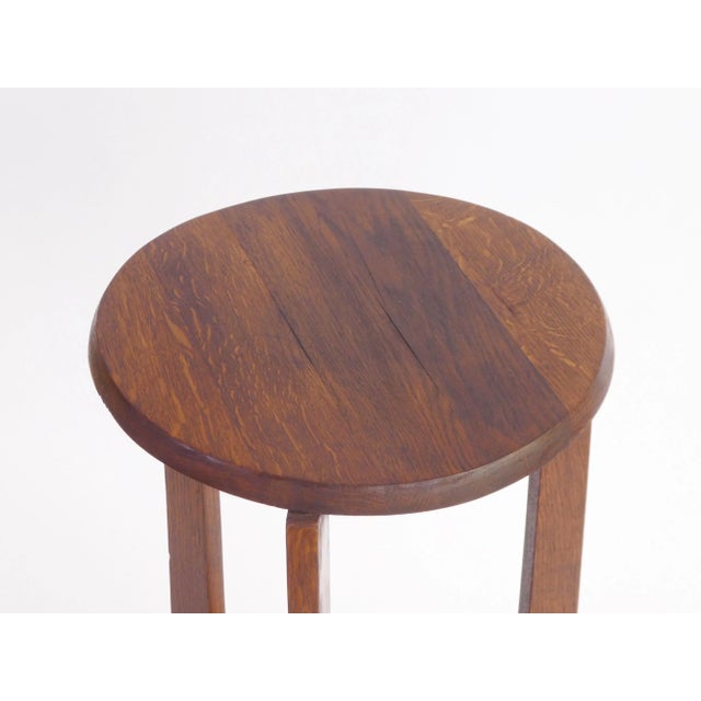 Wood Vintage Art Deco Oak Side Table, 1920s For Sale - Image 7 of 9