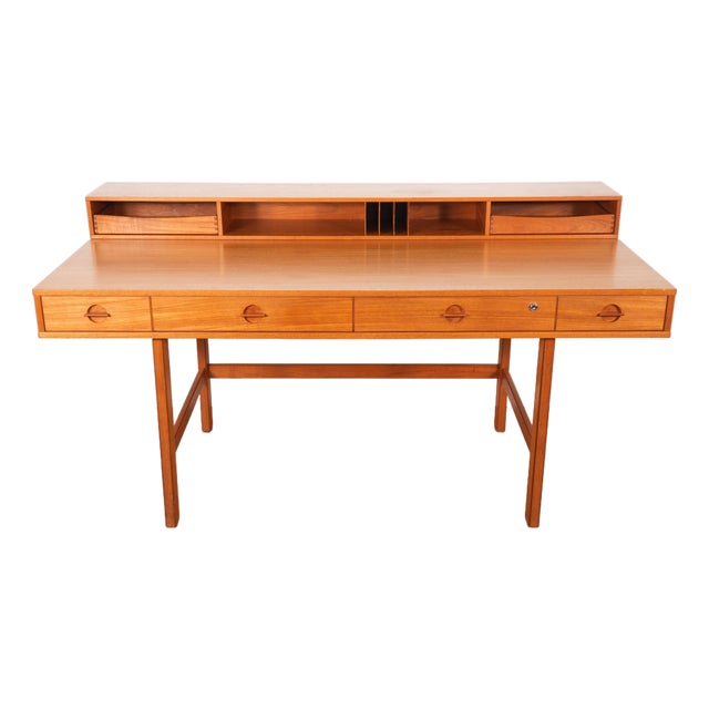 1970s Peter Løvig Nielsen Danish Teak Flip-Top Partner Desk For Sale
