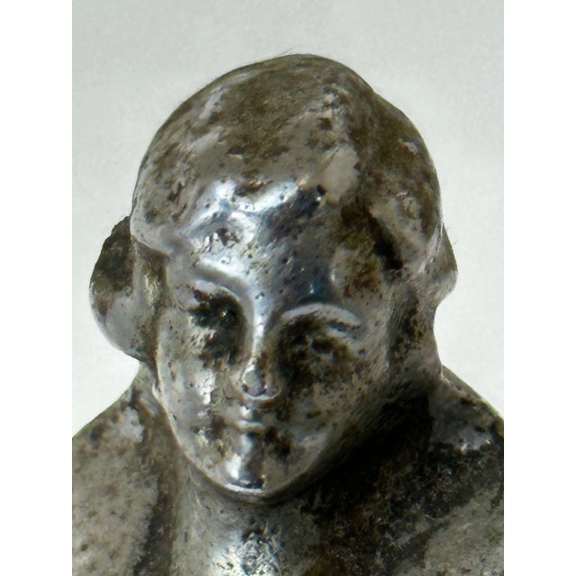 Chrome 1930s Art Deco British Bronze Lady Dancer Car Mascot Figurine For Sale - Image 8 of 12