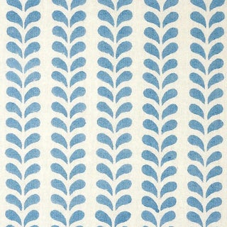 Schumacher X Molly Mahon Bindi Fabric in Blue For Sale