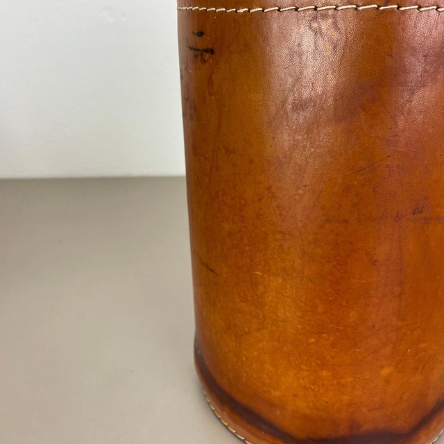 Brown Leather PaperBasket from Torben Ørskov & Co, Denmark, 1960s For Sale - Image 8 of 18