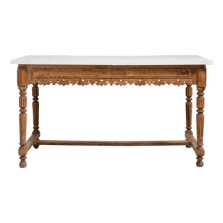 French Butcher's Table with Marble Top, Antique, France, Circa 1900 For Sale